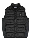 Stone Island Compass-motif Padded-design Gilet In Black