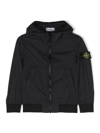 Stone Island Compass-motif Hooded Jacket In Black