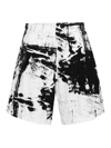 Alexander Mcqueen All Over Print Bermuda Shorts In Black