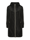Herno Zipper Hooded Raincoat In Black