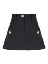 Balmain Wool A-line Mini Skirt In Black