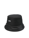Off-white Black Bucket Hat With Off Writing In Black