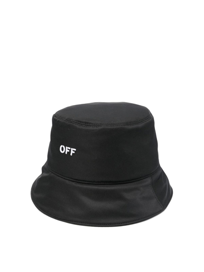 Off-white Logo-embroidered Bucket Hat Black
