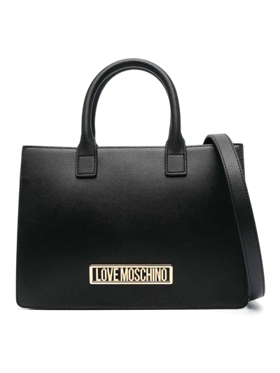 Love Moschino Logo-lettering Tote Bag In Black