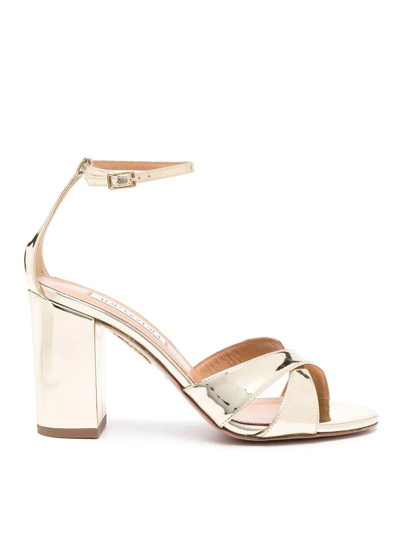 Aquazzura Divine Sandal 85 Shoes In Metallic