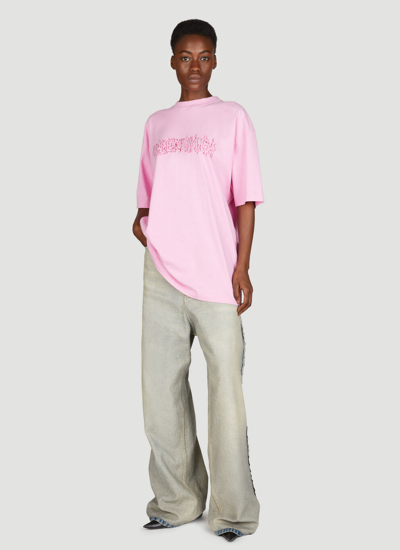 Balenciaga Darkwave Large Fit T-shirt In Pink