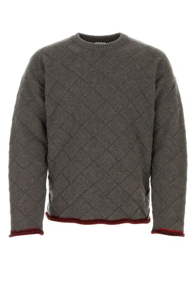 Bottega Veneta Crewneck Sleeved Jumper In Grey