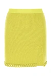 BOTTEGA VENETA BOTTEGA VENETA WOMAN ACID GREEN WOOL MINI SKIRT