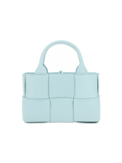 Bottega Veneta Candy Arco Bag In Leather In Teal Washed/gold