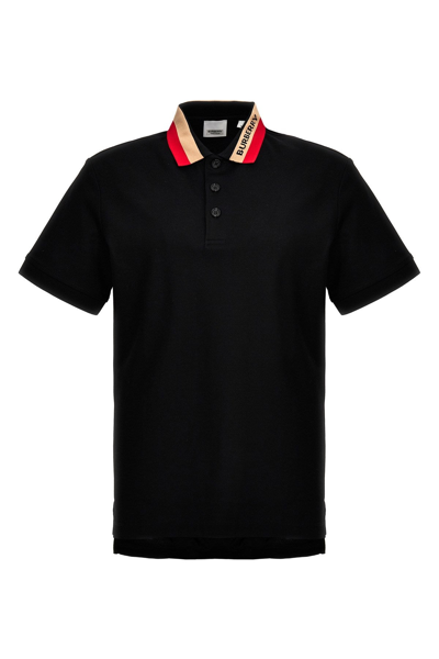 Burberry Men 'edney' Polo Shirt In Black