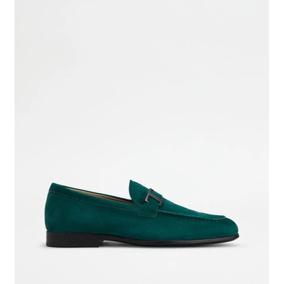 Tod's T Timeless Loafers In Suede In Green
