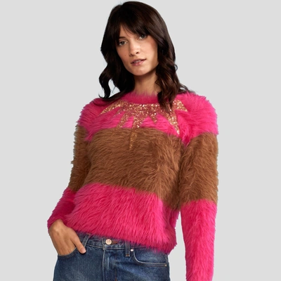 Cynthia Rowley Stripe Sweater With Sequin Detail In Multi
