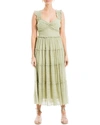 Max Studio Mesh Sleeveless Maxi Dress In Green
