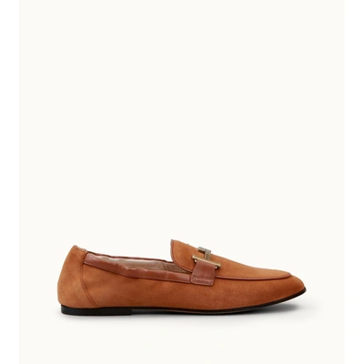 Tod's Loafers In Suede In Brown