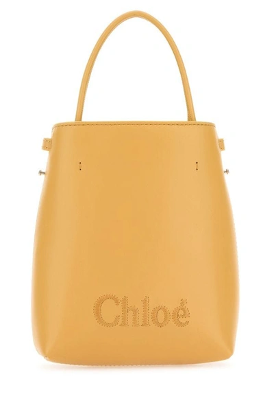 Chloé Chloe Woman Peach Leather Micro Chloe Sense Handbag In Orange