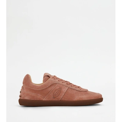 Tod's Tabs Sneakers In Suede In Pink
