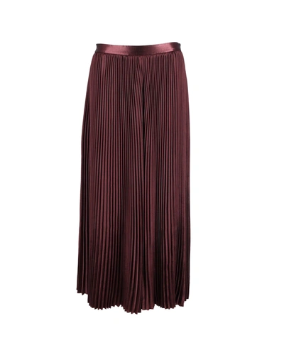 Ulla Johnson Rami Pleated Midi Skirt In Burgundy Polyester In Red