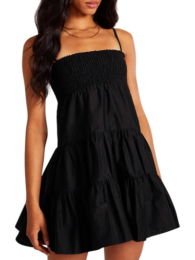 Bb Dakota Womens Tiered Short Mini Dress In Black