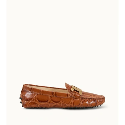 Tod's Kate Gommino Driving Shoes In Leather In Brown