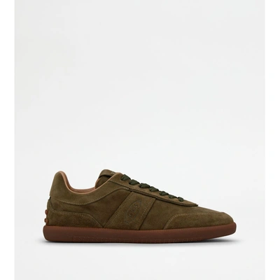 Tod's Tabs Sneakers In Suede In Green