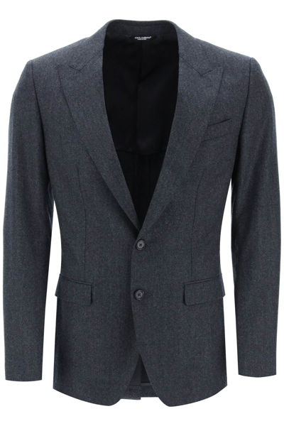 Dolce & Gabbana "single-breasted Flannel Men In Gray