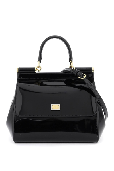 Dolce & Gabbana Patent Leather 'sicily' Handbag Women In Black