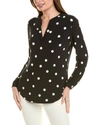 Anne Klein Print Tunic Top In Black