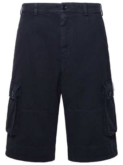 Dolce & Gabbana Blue Cotton Cargo Bermuda Shorts Man