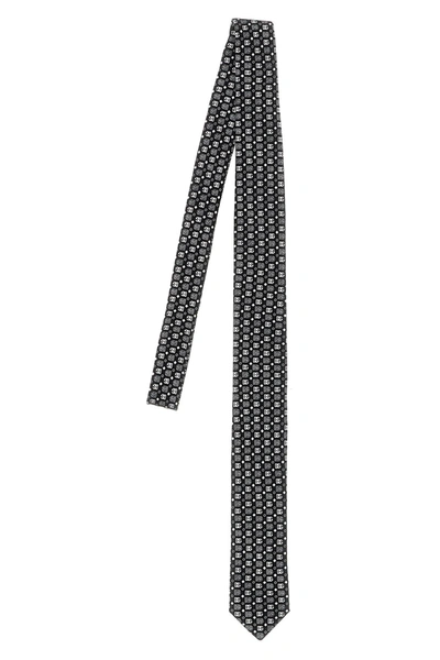 Dolce & Gabbana Logo Tie In White/black
