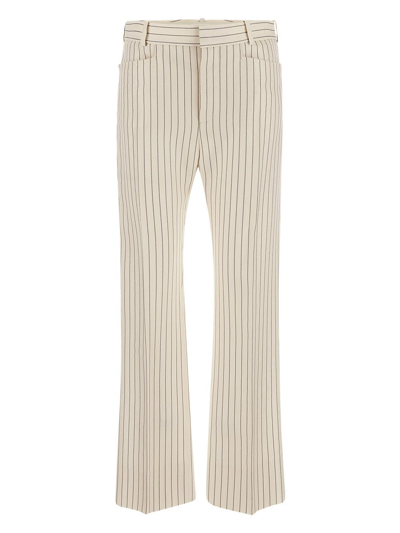 Tom Ford Wool Trousers In Ivory