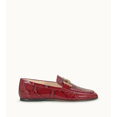 Tod's Loafers In Leather In Red