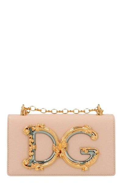 Dolce & Gabbana Barocco Dg Girl Mini Bag In Pink