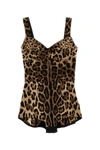 Dolce & Gabbana Leopard-print Fitted Bodysuit In Multicolor