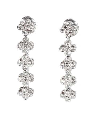 Tiffany & Co Lace Diamond Long Drop Earrings In Platinum 0.8 Ctw In Silver