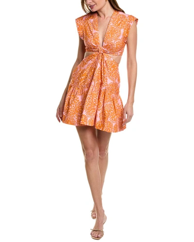 A.l.c Lexi Gathered Cut-out Mini Dress In Orange