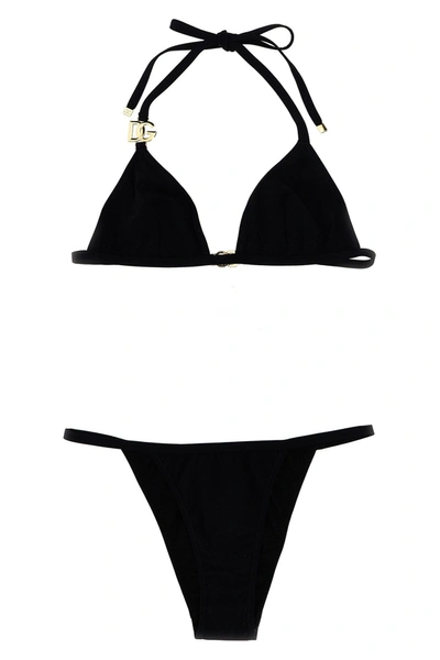 Dolce & Gabbana Logo Bikini In Black