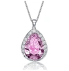 Rachel Glauber Pear-shaped Pendant With Colored Cubic Zirconia In Pink