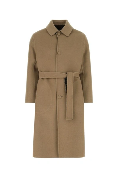 Fendi Oversized Reversible Trench Coat In Beige,black