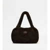 Tod's Shirt Hobo Bag In Sheepskin Small In Brown