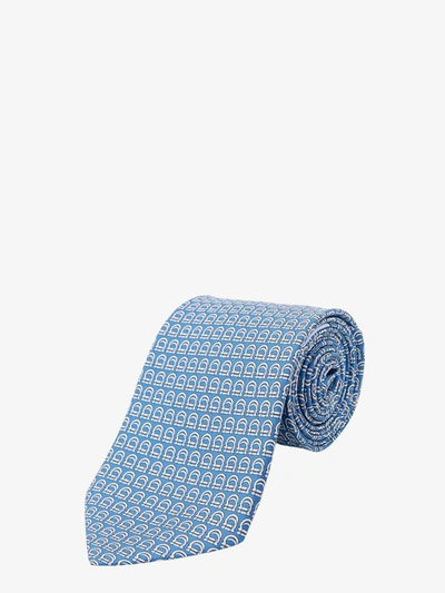 Ferragamo Man Tie Man Blue Bowties E Ties