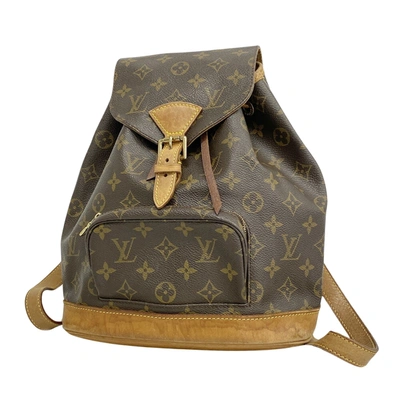 Pre-owned Louis Vuitton Montsouris Canvas Backpack Bag () In Brown