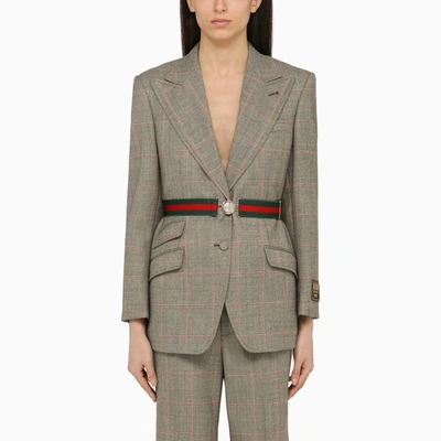 GUCCI GUCCI BELTED SINGLE-BREASTED JACKET IN WOOL WOMEN