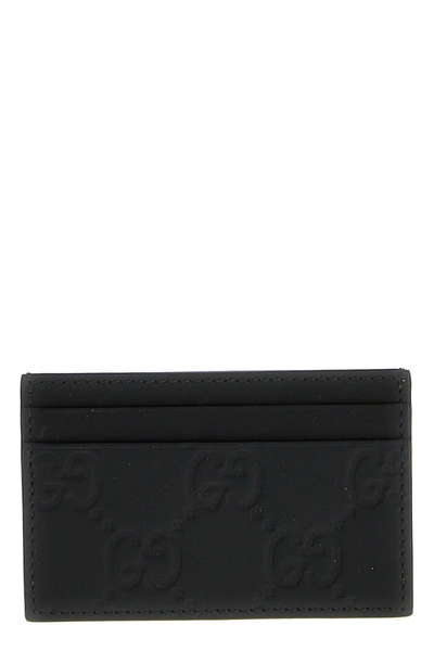 Gucci Gg Detailed Card Holder In Black