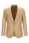 Gucci Men Clamp Jacquard Blazer In Cream