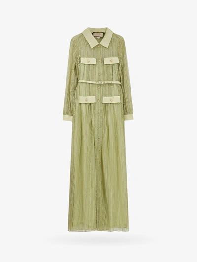 GUCCI GUCCI WOMAN DRESS WOMAN GREEN LONG DRESSES