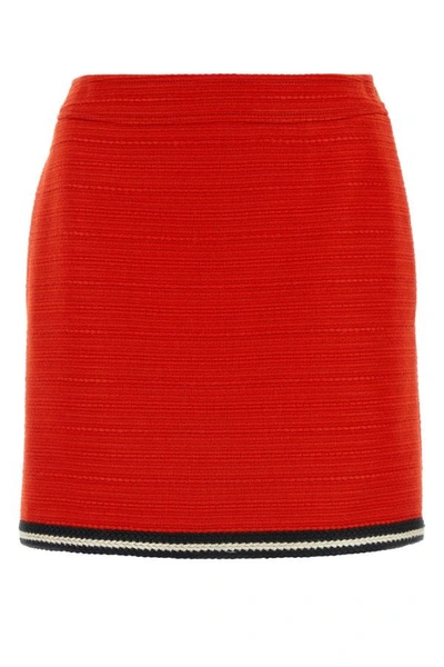 Gucci Woman Red Tweed Skirt