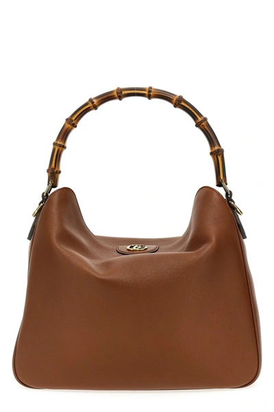 Gucci Diana Large Shoulder Bag In Brown