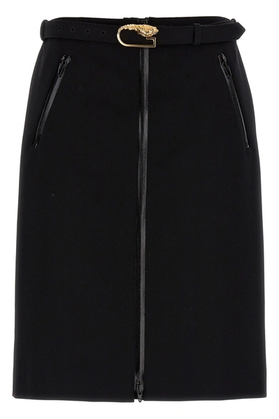 GUCCI GUCCI WOMEN WOOL SKIRT WITH REMOVABLE BELT