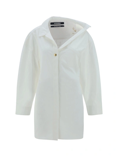 Jacquemus Women La Mini Robe Chemisier Dress In White