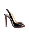 CHRISTIAN LOUBOUTIN CHRISTIAN LOUBOUTIN PRIVATE NUMBER SLINGBACK PUMPS IN BLACK PATENT LEATHER